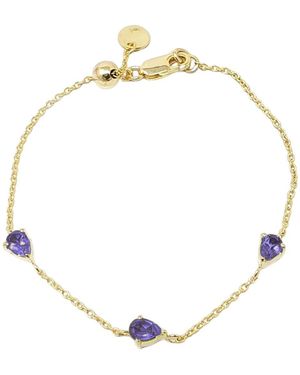 Harfi Amethyst February Birthstone Minimalist Vermeil Plated Bracelet - Metallic