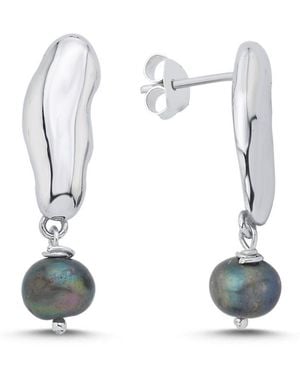 LINYA JEWELLERY Gera Pearl Dangle Earrings - White