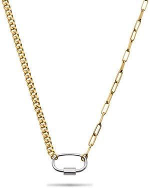 Bermuda Watch Company Annie Apple Esti Carabiner Sterling And Vermeil Chain Necklace - Metallic