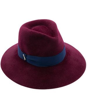 DORIA 1905 Wide-Brim Lapin Felt Drop Hat - Red