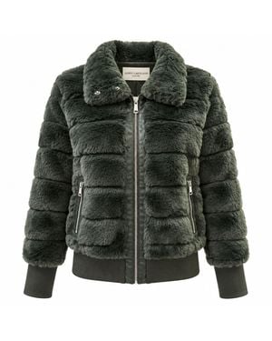 James Lakeland Panelled Faux Fur Jacket - Green