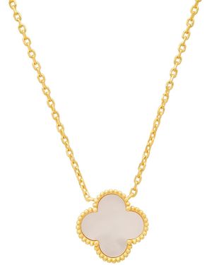 Kylie Harper Mother Of Pearl Clover Necklace - Metallic