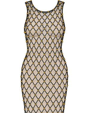 Live Kolibri Hand Woven Crochet Dress With Beads - Black