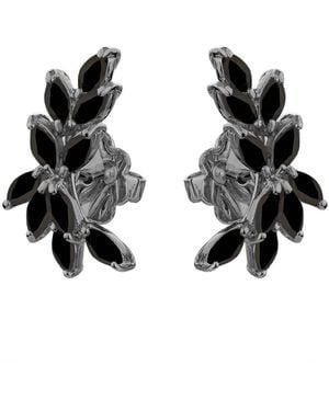 SALLY SKOUFIS Renaissance Earrings With Made Cz Diamond Stimulant - Black