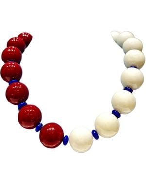 Eyeconic by Samar Ajram Chunky & Bead Necklace - Red