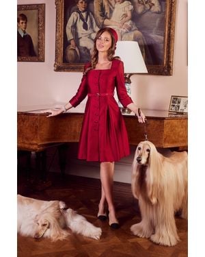 Santinni Spencer Silk & Wool Dress - Red