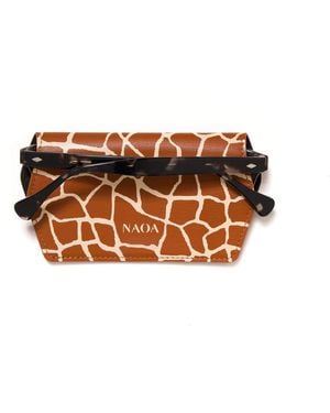 Naoa Neutrals Slim Glasses Case Giraffe Print - Brown