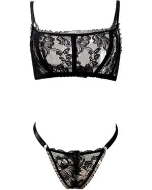 Carol Coelho Paradox French Lace Corset Bra - Black