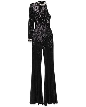 Nissa Sequined Flare Jumpsuit - Black