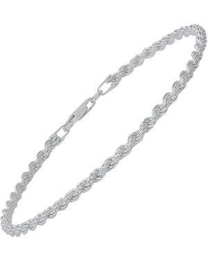 Kylie Harper 8.5" Italian Diamond-Cut Rope Chain Bracelet - Metallic