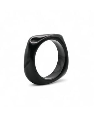 Miss Cecilia Sculpted Square Bangle - Black