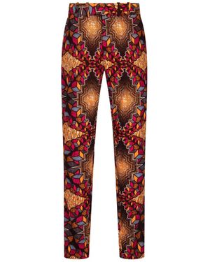 Ohema Ohene Straight Leg African Print Trouser-Cubic - Red