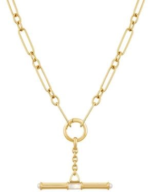 Dinny Hall Mother Of Pearl T-Bar Necklace - Metallic