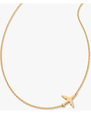 Elk & Bloom 14K Dainty Aeroplane Pendant Necklace - Metallic