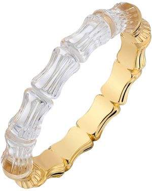 Gold & Honey Bamboo Bangle Bracelet - Metallic