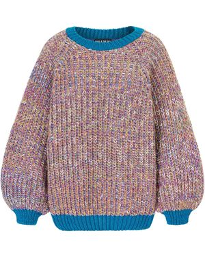 Cara & The Sky Debbie Recycled Cotton Blend Oversized Balloon Sleeve Jumper - Green