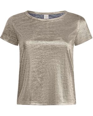 Why Mary Rhea Metallic Knit T-Shirt - Gray
