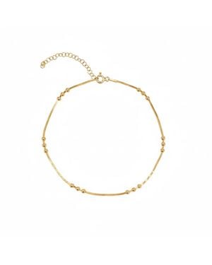 Spero London Sterling Tree Bead Chain Anklet - Metallic