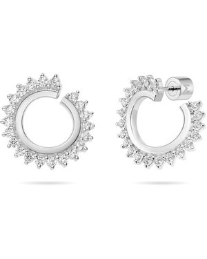 Meulien Prong Set Open Twist Hoop Earrings - Metallic