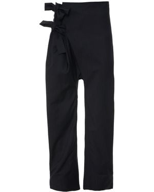 MOE Deep With Burgundy Stripes Wool Trousers - Black