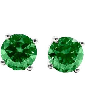 Harfi Emerald Moissanite Crystal Sterling Earrings - Green