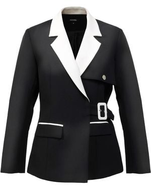 Smart and Joy Bi-colour Tailor Jacket - Black