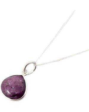Sophelia Ruby July Birthstone Sterling Heart Pendant Necklace - Purple