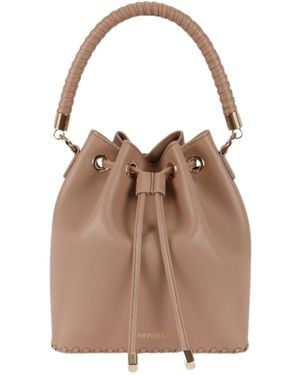 Saonara Brand Neutrals Bucket Bag Moka Leather - Brown