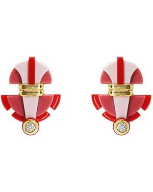 Gissa Bicalho Acrylic Handmade Earring Buriti - Red