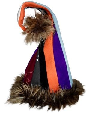 Romer Millinery Stekkjastaur Yule Lad Holiday Upcycled Felt & Faux Fur Toque - Red