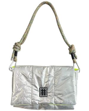 Yourhandbags Candy Bag With Multicolour Strap - Grey