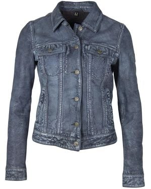 Mauritius Leather Denim Jacket Jessie - Blue