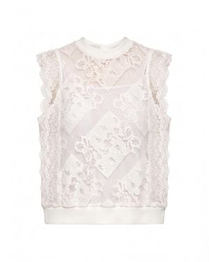 Tantra Spain Sl Sheer Lace Top With An Elastic Waistband - White