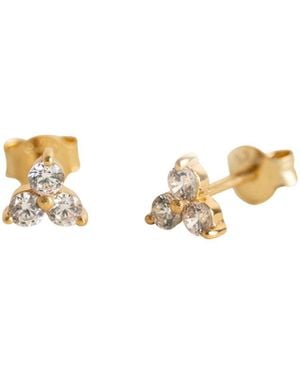 Claire Hill Designs Triple Sparkly Mini Stud Earrings - Metallic