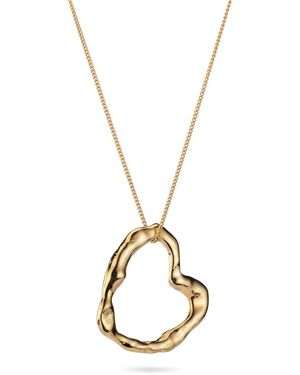 Lulu and Boo Jewellery Large Molten Heart Solid Nine Carat Necklace - Metallic