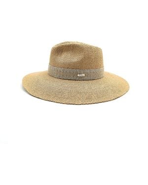 DORIA 1905 Neutrals Jute Paper Wide Brim Drop Hat - Natural