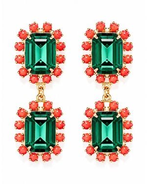 The Pink Reef Twin Gem Earring - White