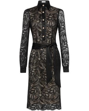 Zetaye Lyric Lace Shirt Dress - Black