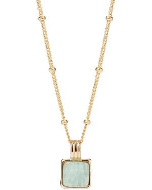 Muru Amazonite Necklace With Bead Chain - Metallic