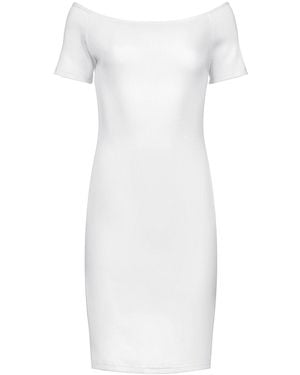 Conquista Off-Shoulder Fitted Cotton Dress - White
