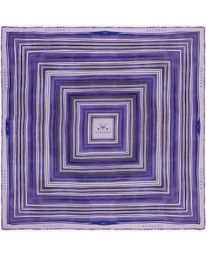 Kargede Silk Scarf – Designer, Striped, Square - Purple