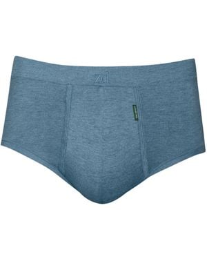 Zd - Zero Defects Saturno Fly Front Brief – Natural Comfort Soy Fibre - Blue