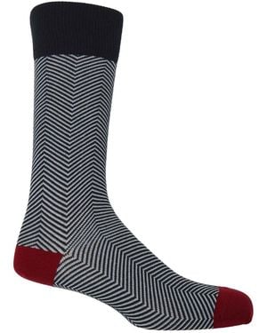 Peper Harow - Made in England Lux Taylor Socks – - Blue
