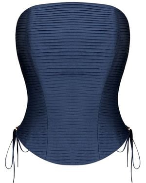 Elsava Dark Draping Corset - Blue