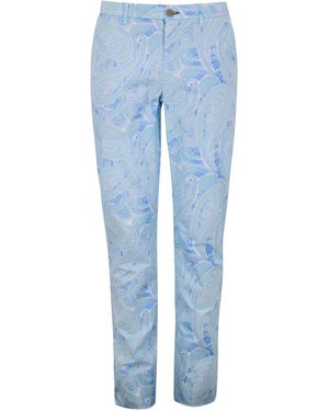 lords of harlech Caspian Marakesh Paisley Tailored Pant - Blue