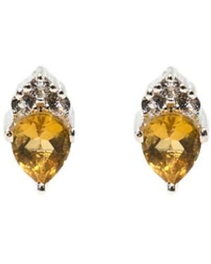 NASI SILVER Pear Atarah Studs- Citrine & Topaz - Metallic