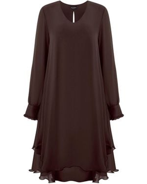 James Lakeland Long Sleeve Wave Hem Dress - Brown
