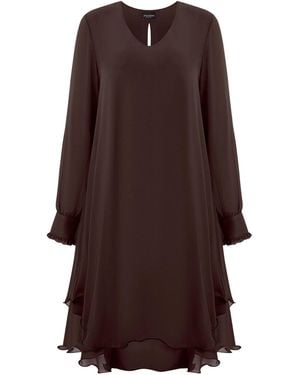 James Lakeland Long Sleeve Wave Hem Dress - Brown