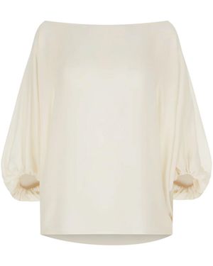 Cavanagh Baker Cream Silk Georgette Scarf Blouse - Natural