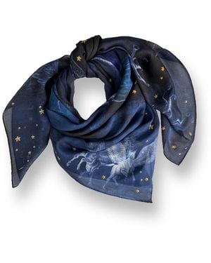 VETKA Big Square Modal Scarf Pegas Dark - Blue